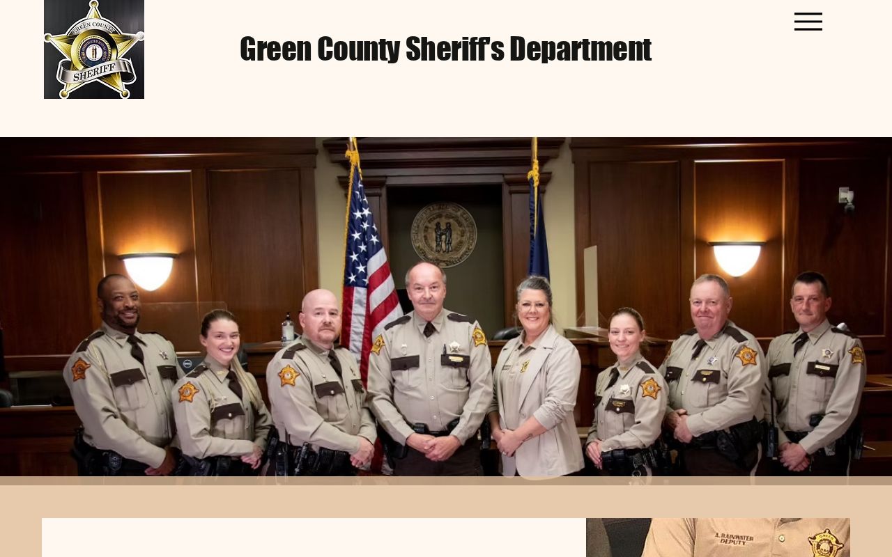 Green County Sheriff's Office official arrest-record contact page